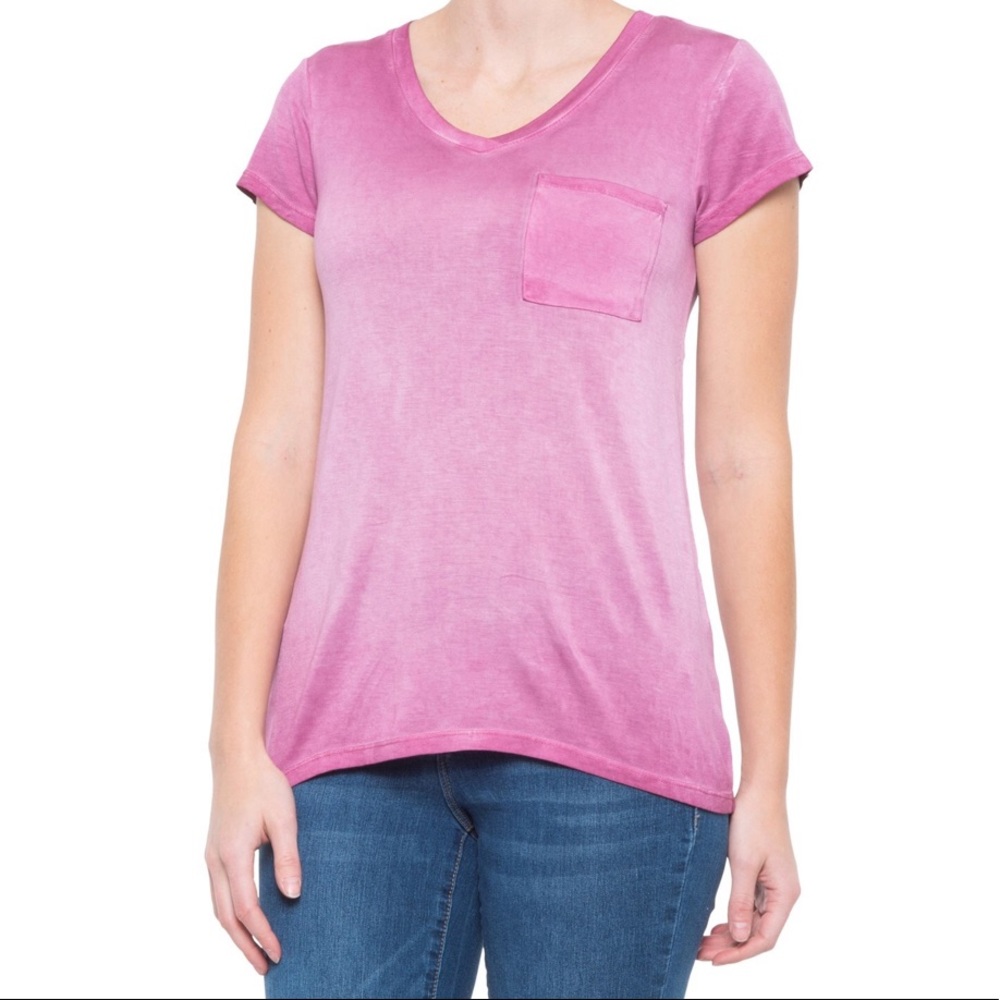 🆕 CG Cable & Gauge Sport V-Neck Pocket T-Shirt dark pink